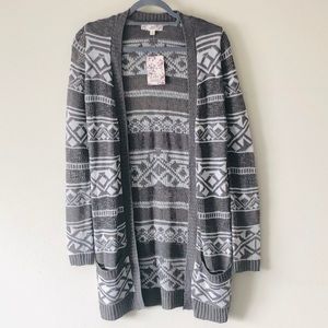 Long White & Grey Cardigan